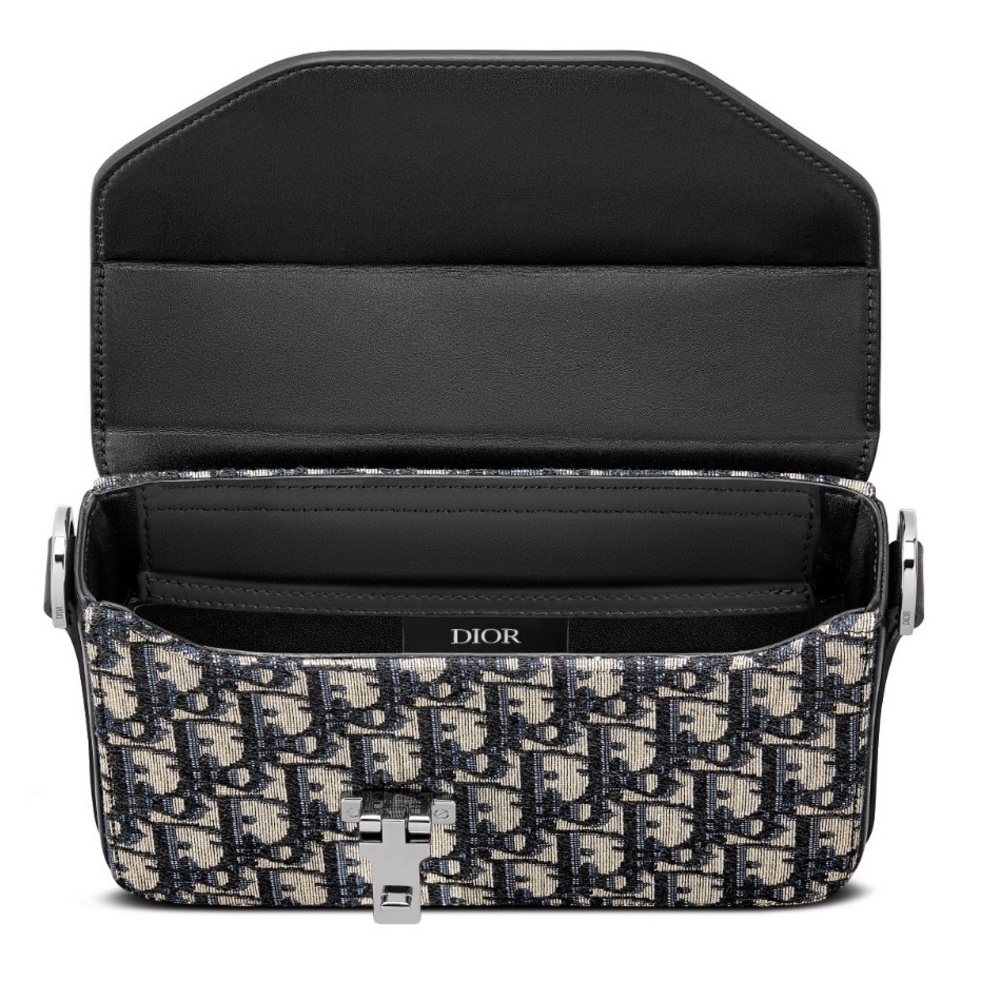 Brand New Dior Messenger Pouch Beige And Black Dior Oblique Jacquard - Picture 3 of 6